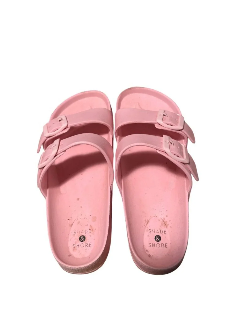 Sand & Shore Size 7 Double Buckle Slide Sandals
